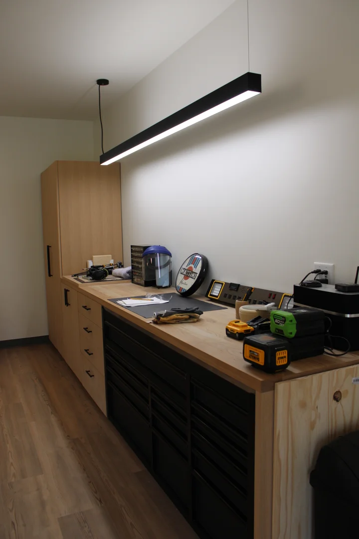 close up to workshop counter