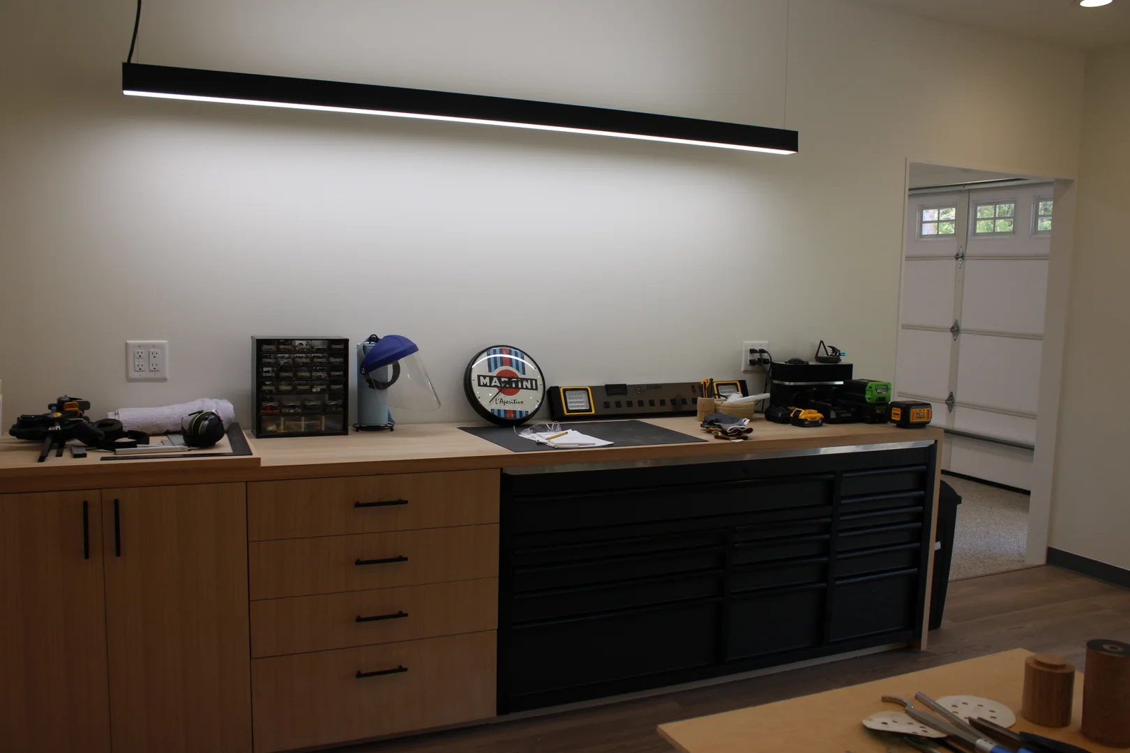 counter view from inside workshop
