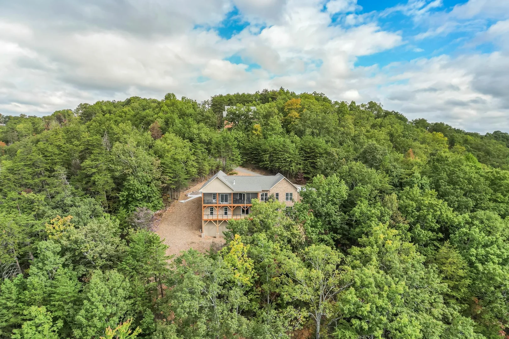 loweer arial shot of back porch