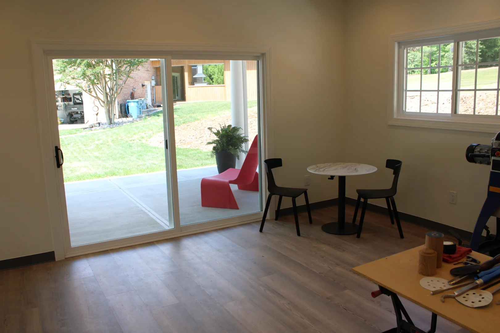 view of chairs and glass doors
