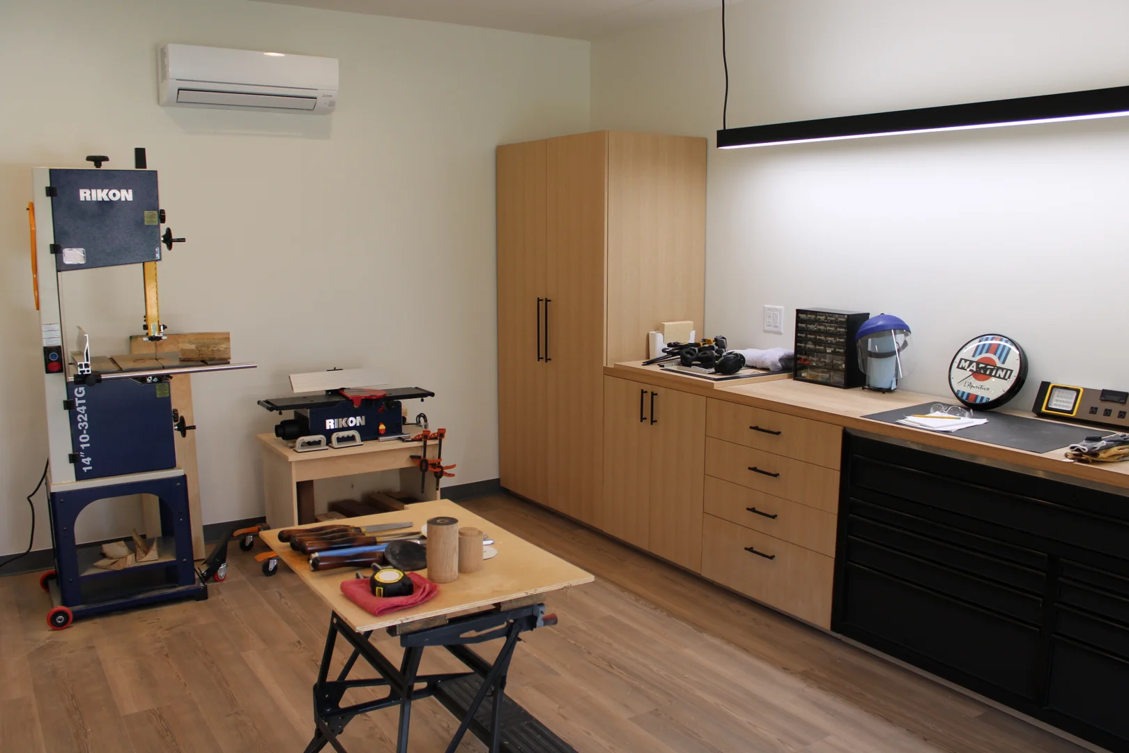 wide view of  workshop counter